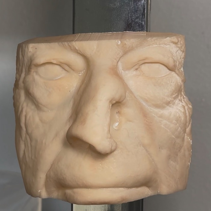 Antes — molde facial sin nariz para epítesis